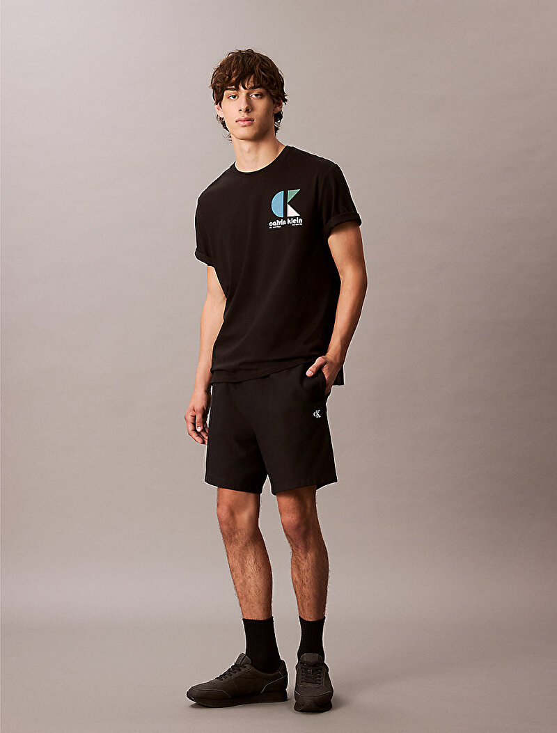 Calvin Klein Siyah Renkli Erkek Premium Terry Monogram Şort