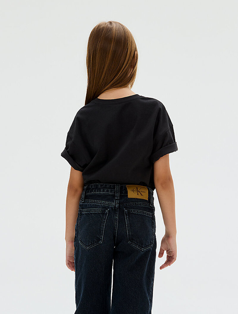Calvin Klein Siyah Renkli Kız Çocuk Filed in Monologo T-shirt