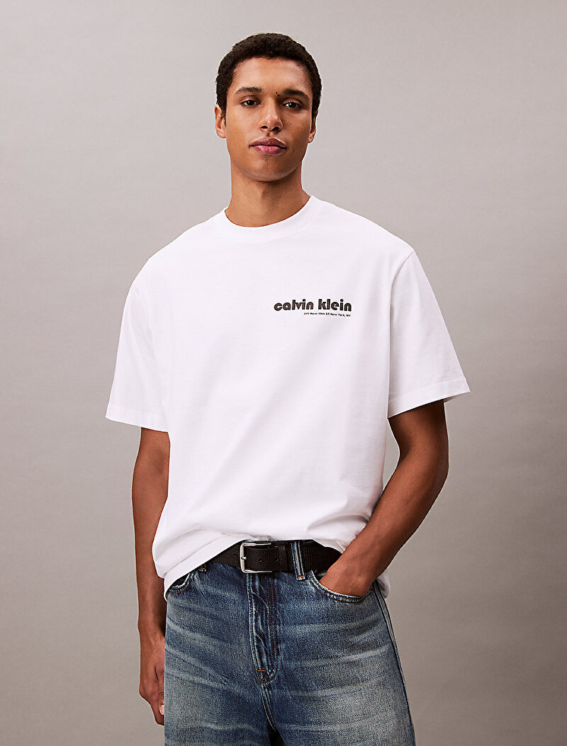 Calvin Klein Beyaz Renkli Erkek 16s Calvin Klein T-shirt