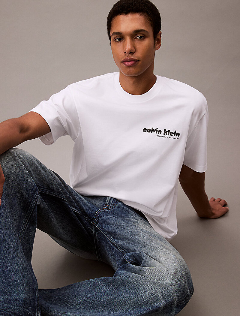 Calvin Klein Beyaz Renkli Erkek 16s Calvin Klein T-shirt