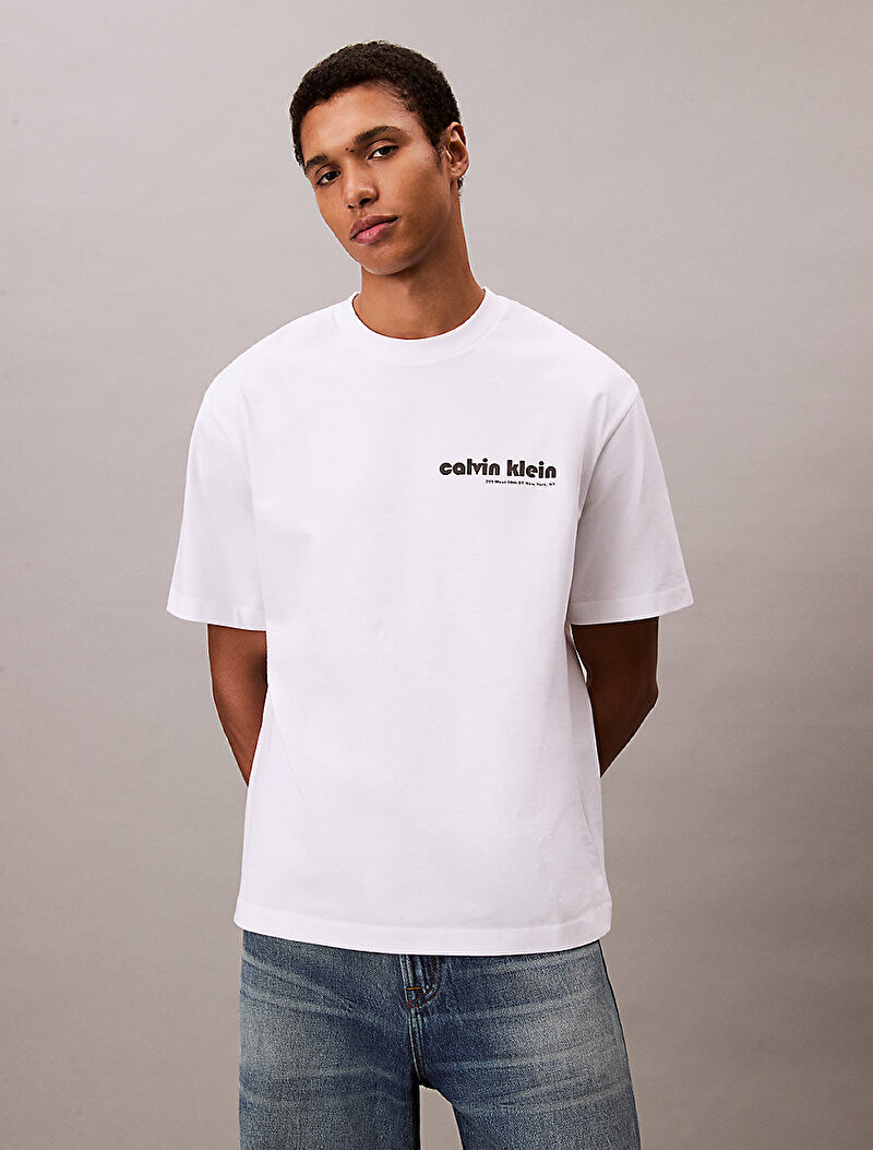 Calvin Klein Beyaz Renkli Erkek 16s Calvin Klein T-shirt