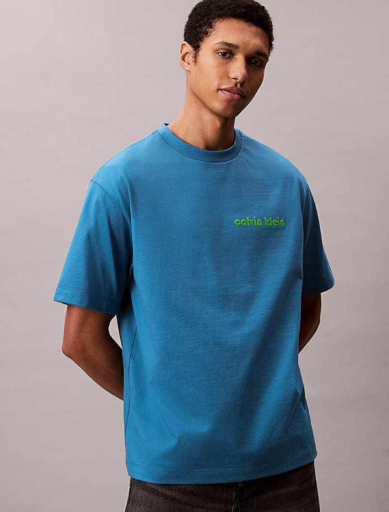 Calvin Klein Mavi Renkli Erkek 16s Calvin Klein T-shirt