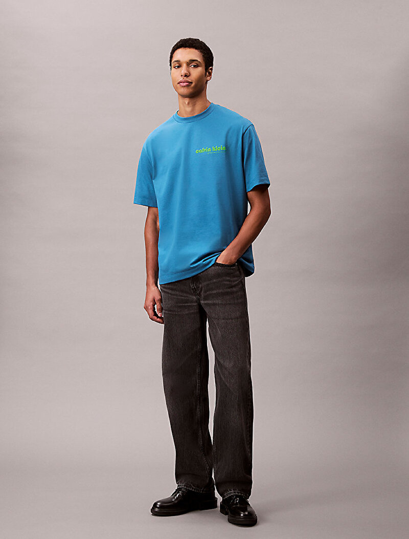 Calvin Klein Mavi Renkli Erkek 16s Calvin Klein T-shirt
