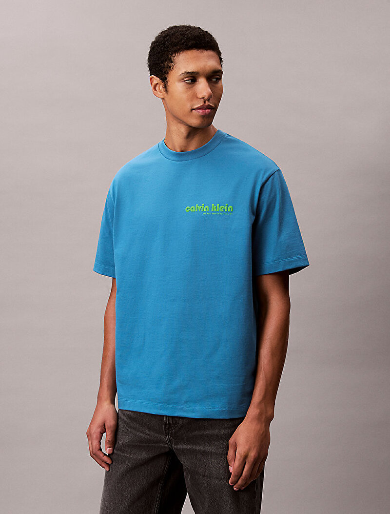 Calvin Klein Mavi Renkli Erkek 16s Calvin Klein T-shirt