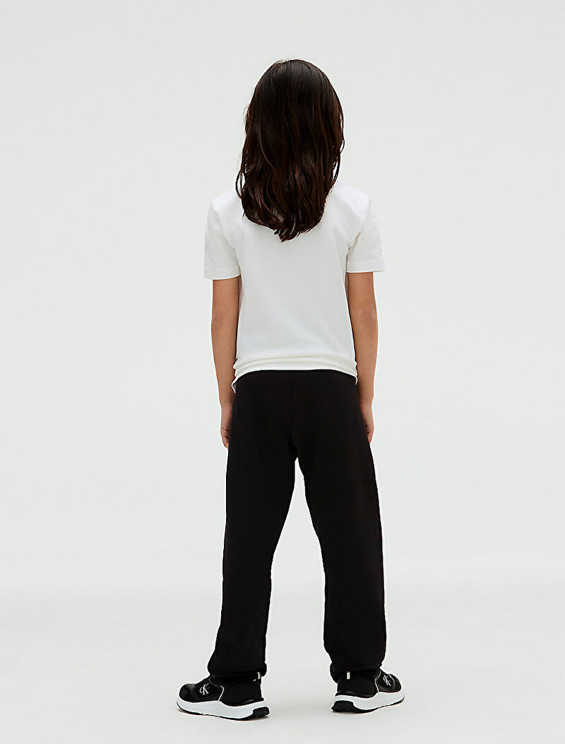 Calvin Klein Beyaz Renkli Erkek Çocuk Embro CK Logo Pique Polo T-shirt