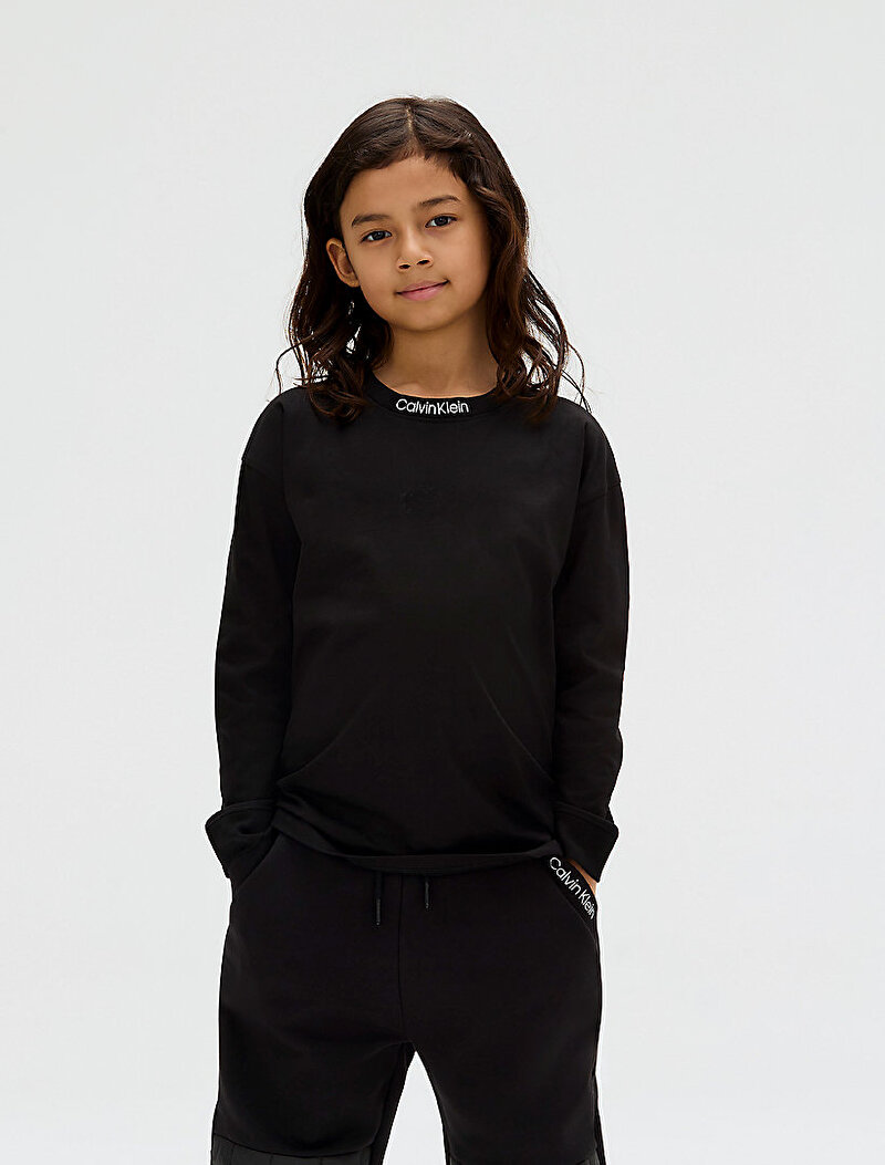 Calvin Klein Siyah Renkli Erkek Çocuk Embro CK Logo T-shirt