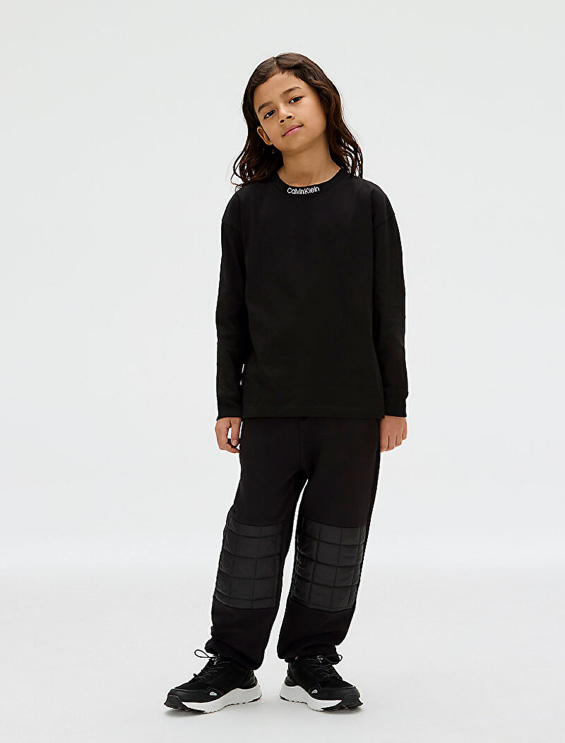 Calvin Klein Siyah Renkli Erkek Çocuk Embro CK Logo T-shirt