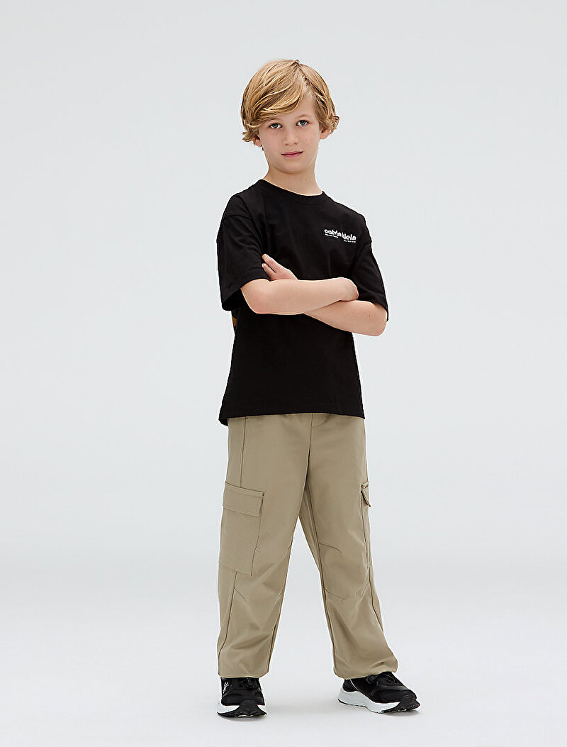 Calvin Klein Siyah Renkli Erkek Çocuk Geo CK Backprint T-shirt