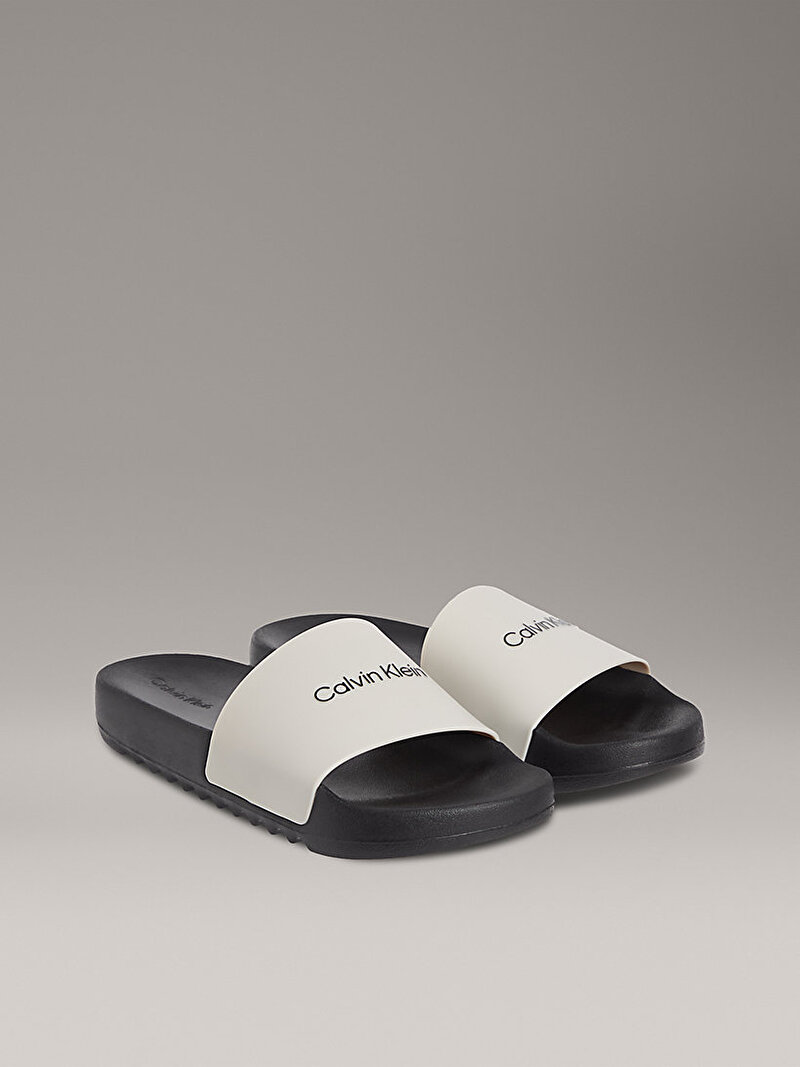 Calvin Klein Beyaz Renkli Erkek Chunky Plaj Terliği
