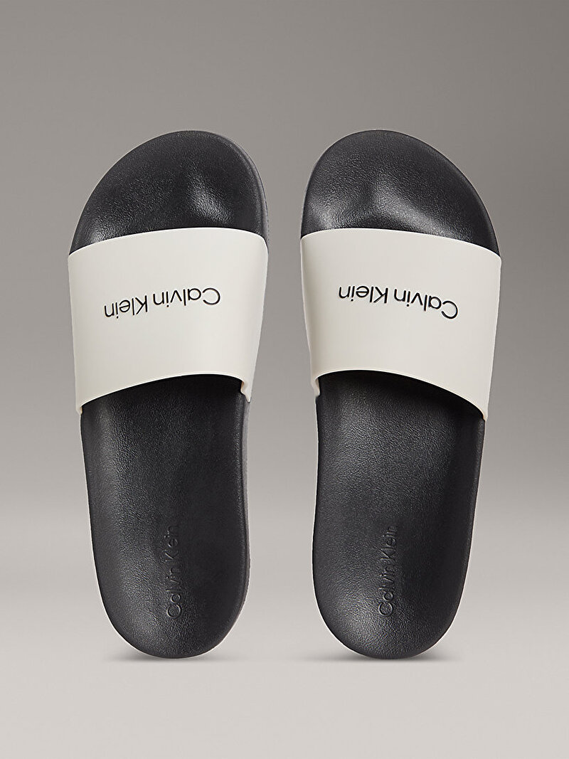 Calvin Klein Beyaz Renkli Erkek Chunky Plaj Terliği