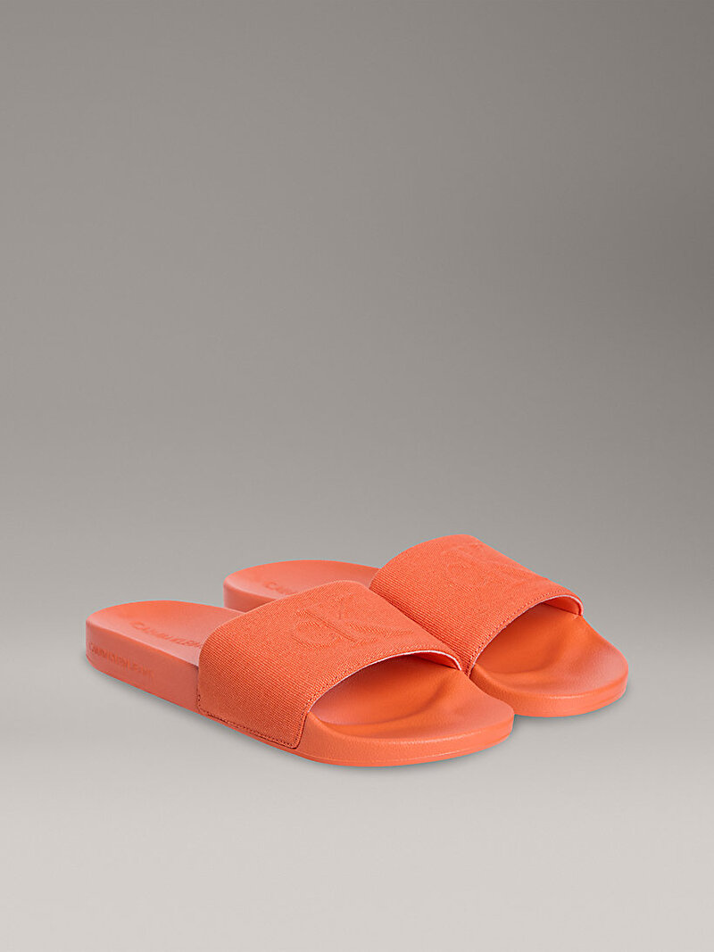 Calvin Klein Turuncu Renkli Erkek Mono Plaj Terliği