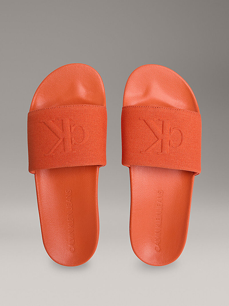 Calvin Klein Turuncu Renkli Erkek Mono Plaj Terliği