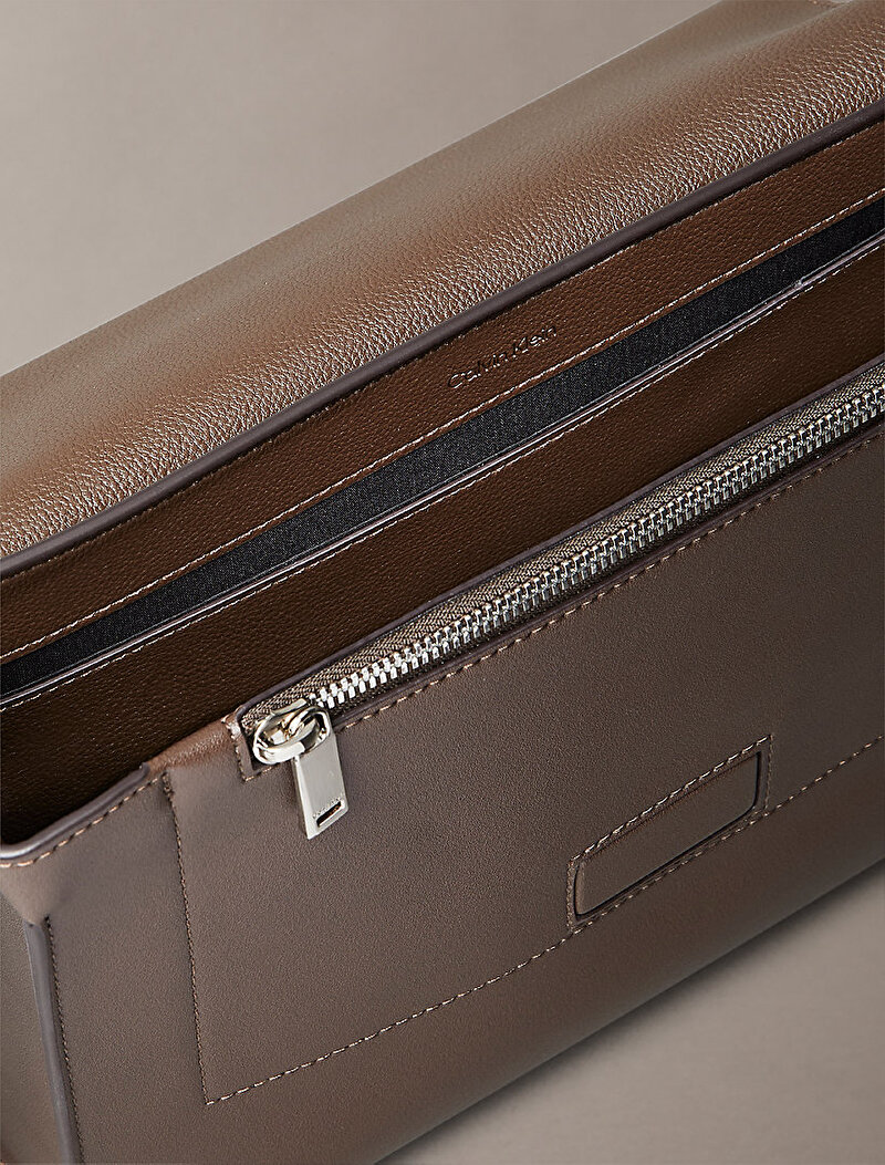 Calvin Klein Kahverengi Renkli Erkek Micro Pebble Messenger Çapraz Çanta