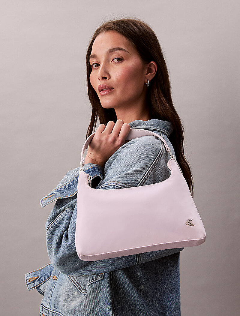 Calvin Klein Pembe Renkli Kadın Satin Nylon Small Çapraz Çanta