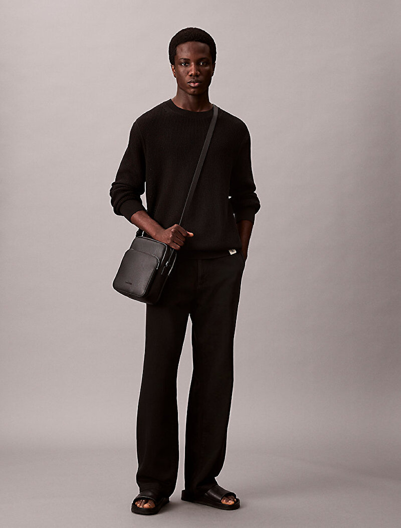 Calvin Klein Siyah Renkli Erkek Micro Pebble Çapraz Çanta