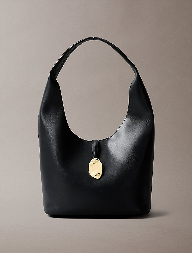 Calvin Klein Siyah Renkli Kadın Stone Lock Slouchy Çapraz Çanta