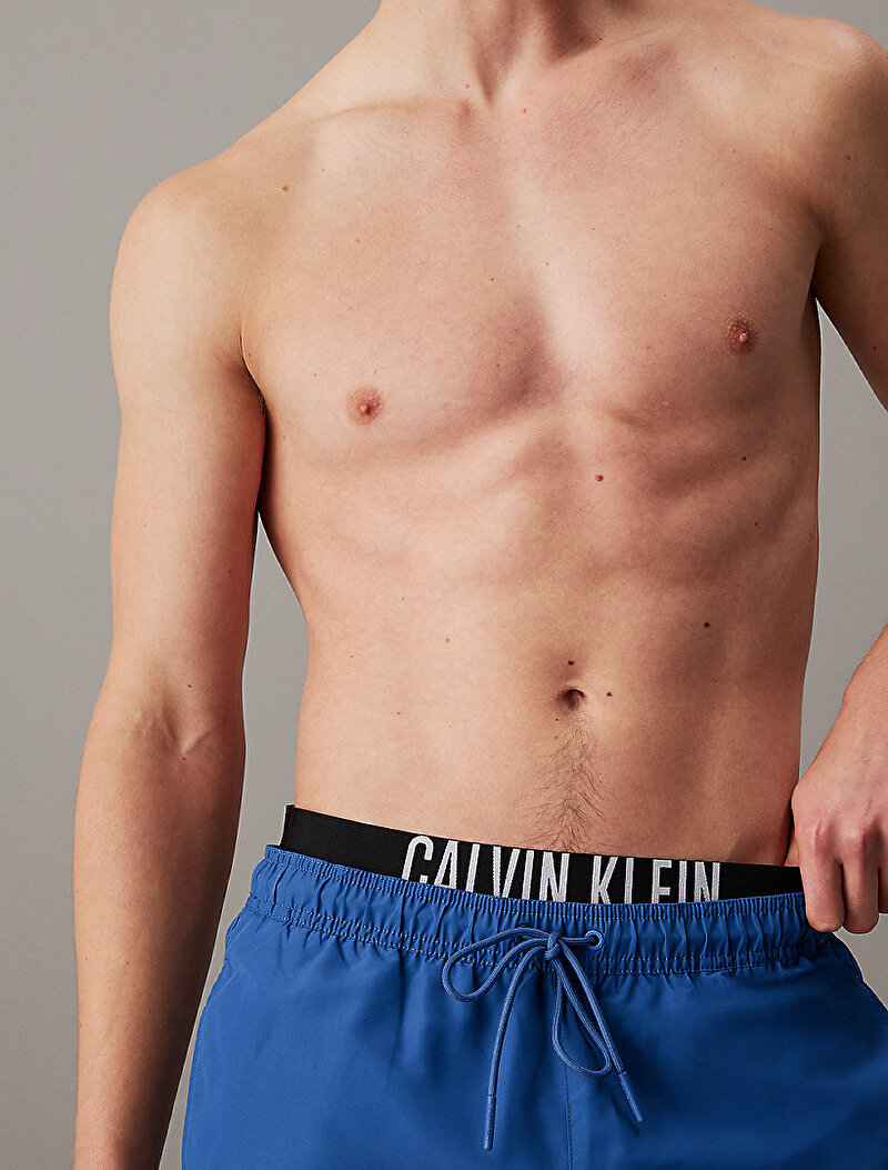 Calvin Klein Mavi Renkli Erkek Medium Double Deniz Şortu