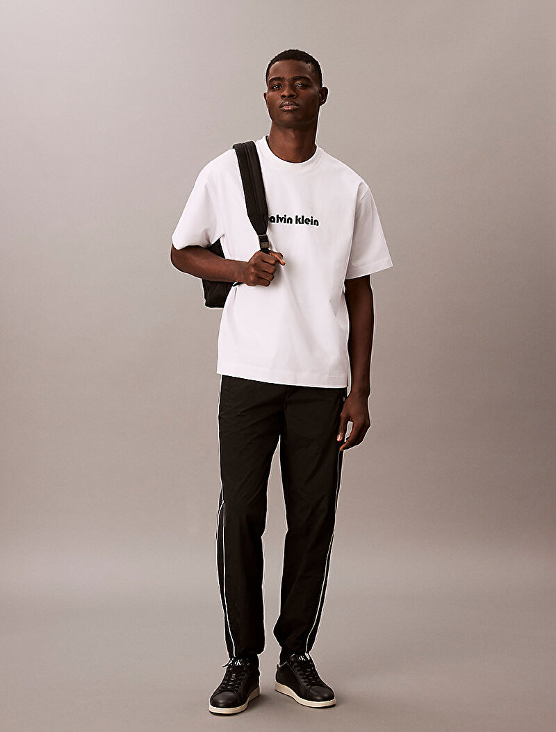 Calvin Klein Siyah Renkli Erkek Relaxed Crinkle Pantolon