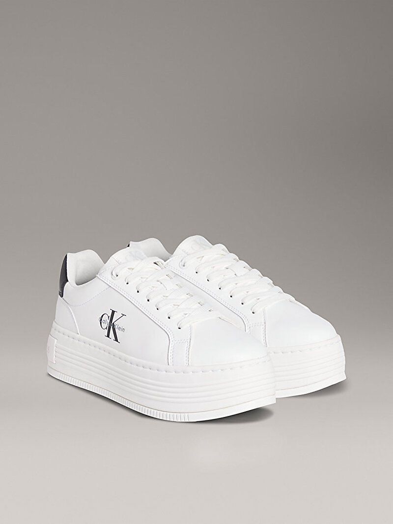 Calvin Klein Beyaz Renkli Kadın Bold Flatform Low Lace Sneaker
