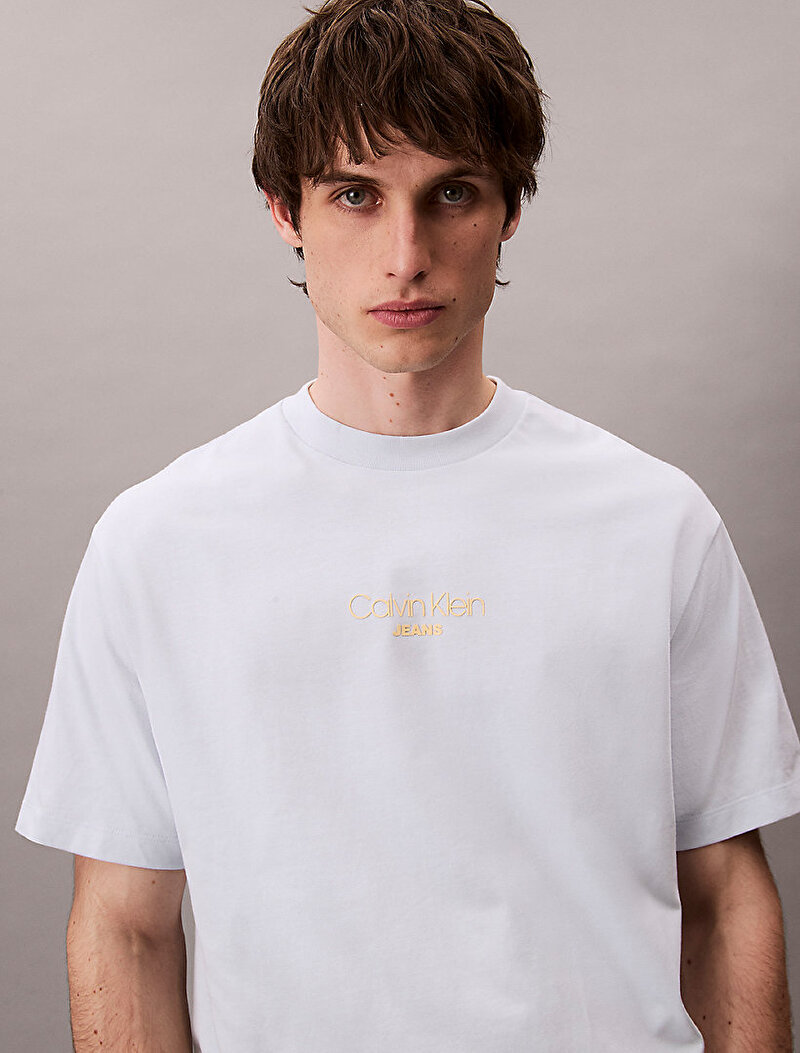 Calvin Klein Beyaz Renkli Erkek 16s Relaxed Fit T-shirt