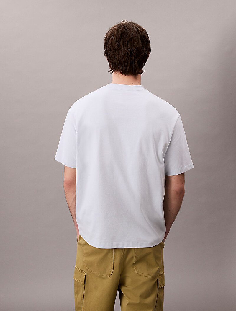 Calvin Klein Beyaz Renkli Erkek 16s Relaxed Fit T-shirt