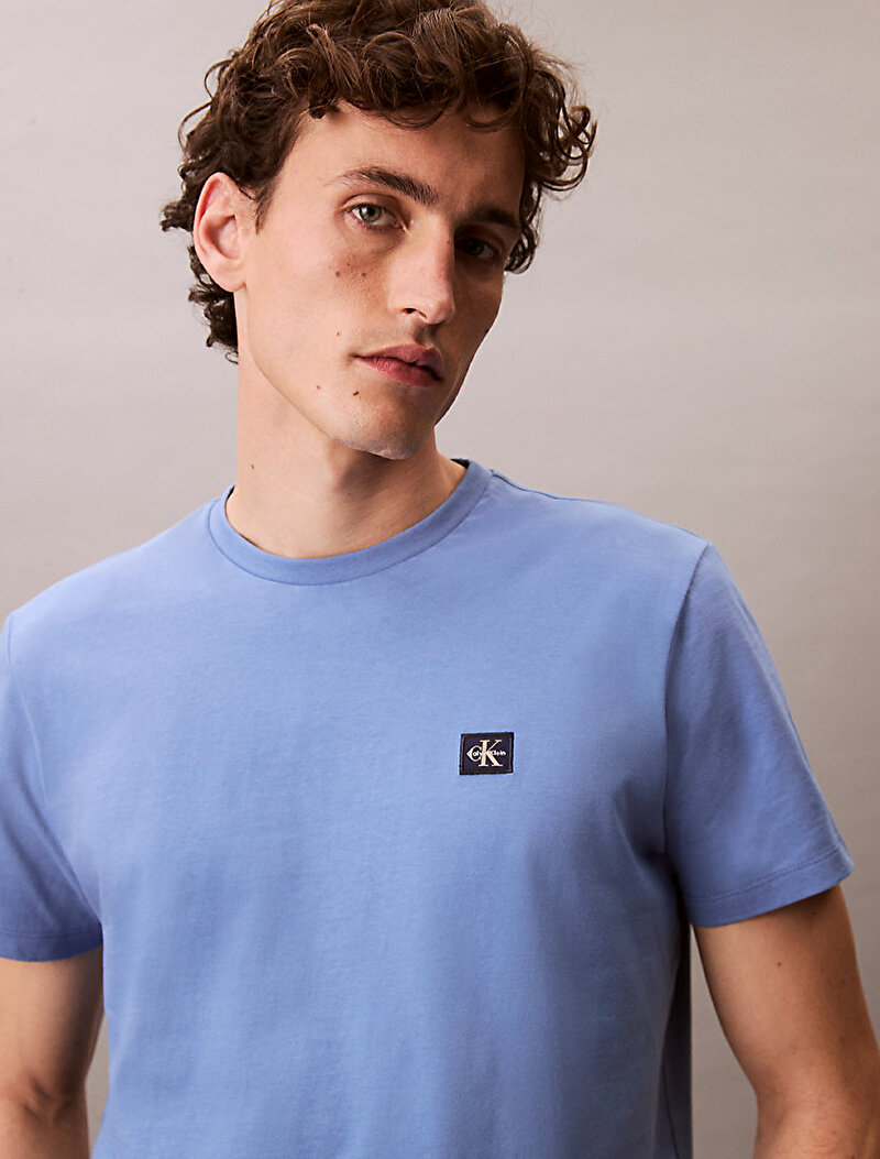 Calvin Klein Mavi Renkli Erkek Badge 30s Jersey T-shirt
