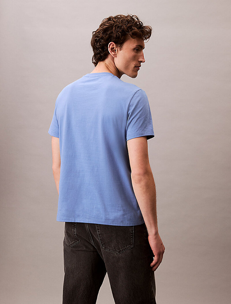 Calvin Klein Mavi Renkli Erkek Badge 30s Jersey T-shirt