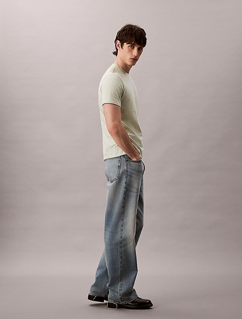 Calvin Klein Yeşil Renkli Erkek Badge 30s Jersey T-shirt