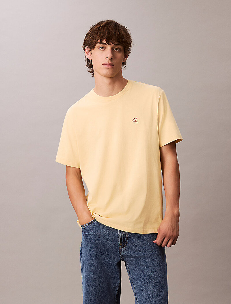 Calvin Klein Sarı Renkli Erkek Easy Monogram T-shirt