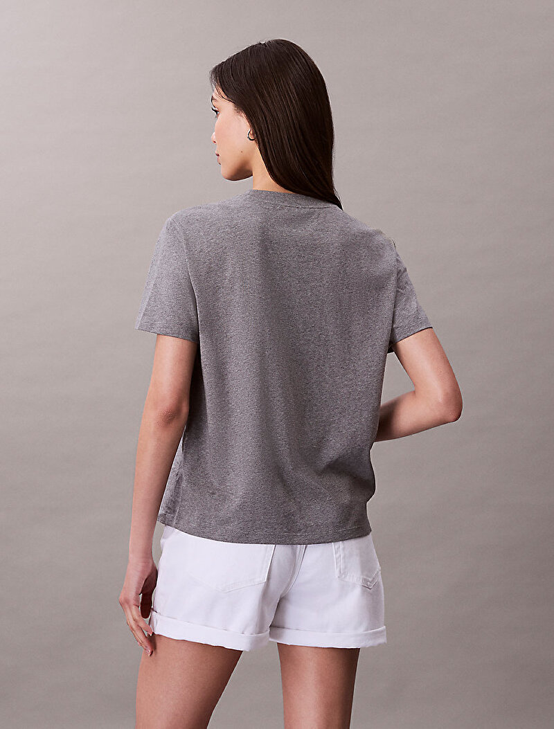 Calvin Klein Gri Renkli Kadın Hero Classic Monogram T-shirt