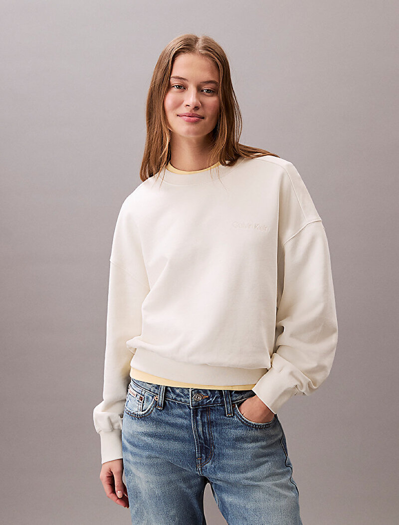 Kadın Logo Embroidery French Sweatshirt