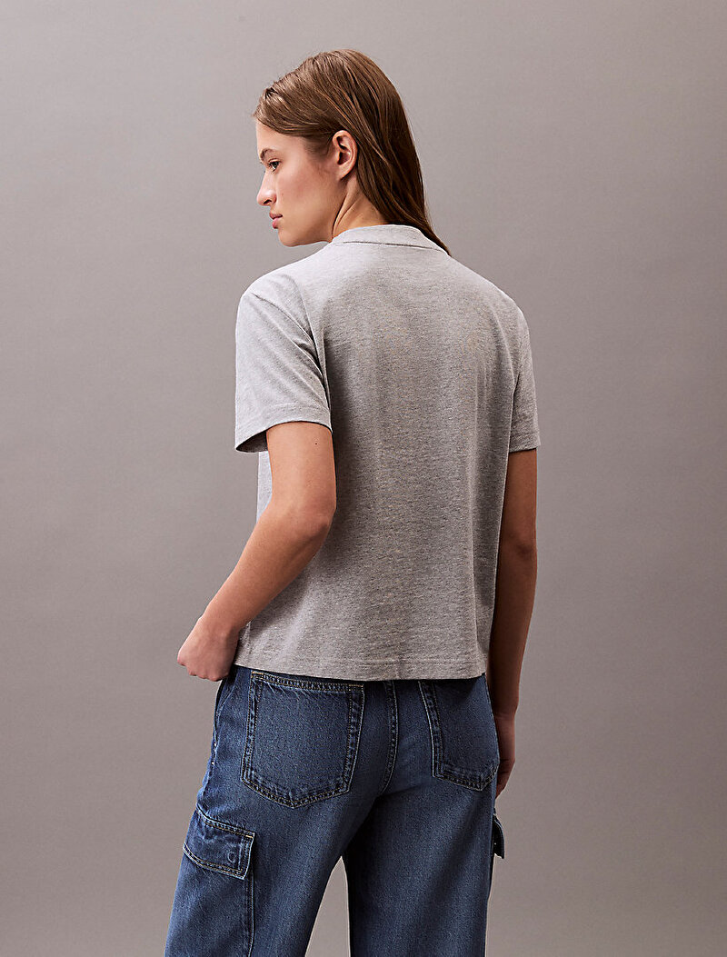 Calvin Klein Gri Renkli Kadın Classic Logo T-shirt