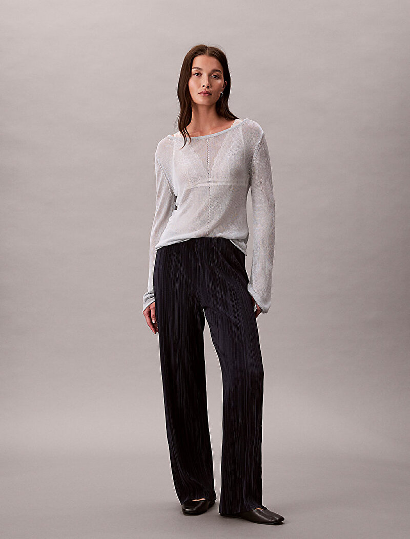 Calvin Klein Lacivert Renkli Kadın Plisse Pull On Pantolon