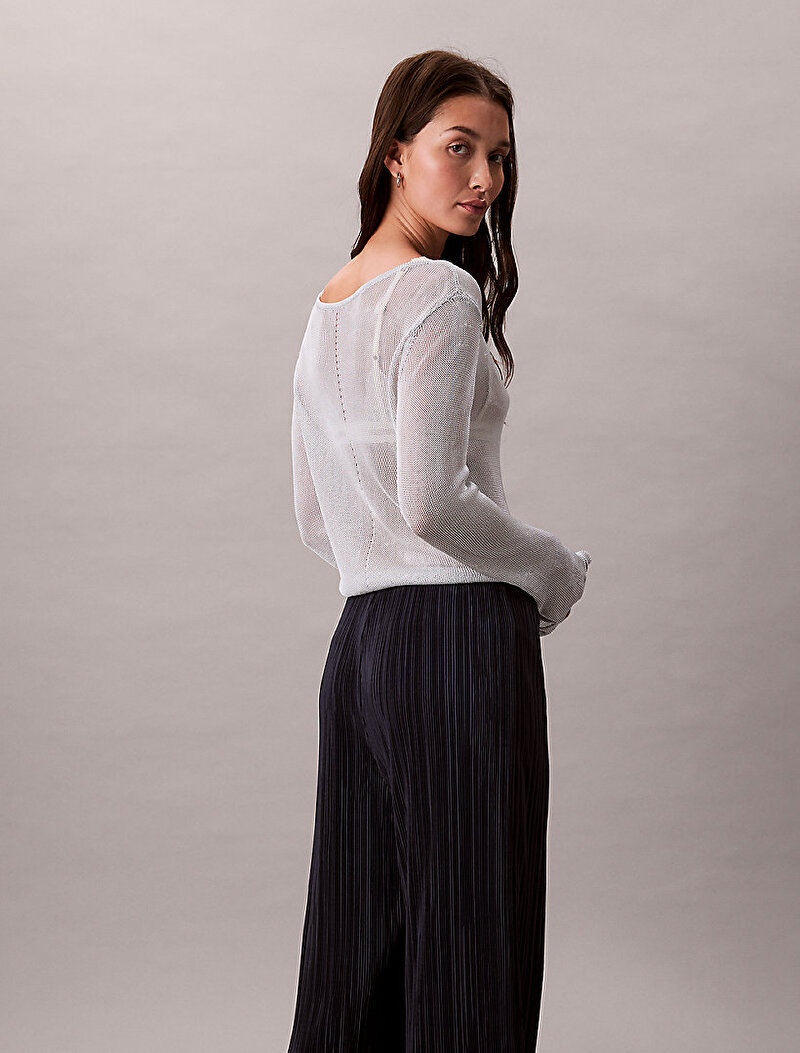 Calvin Klein Lacivert Renkli Kadın Plisse Pull On Pantolon