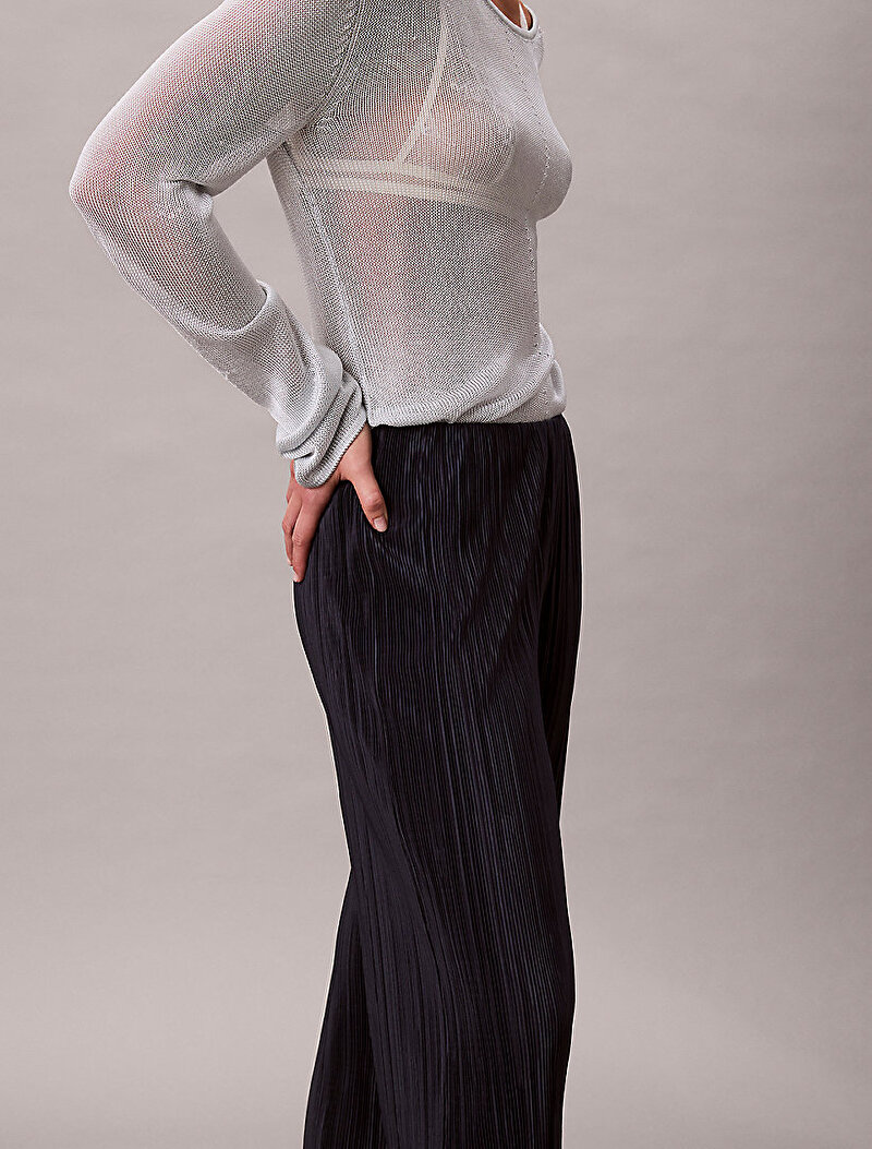 Calvin Klein Lacivert Renkli Kadın Plisse Pull On Pantolon