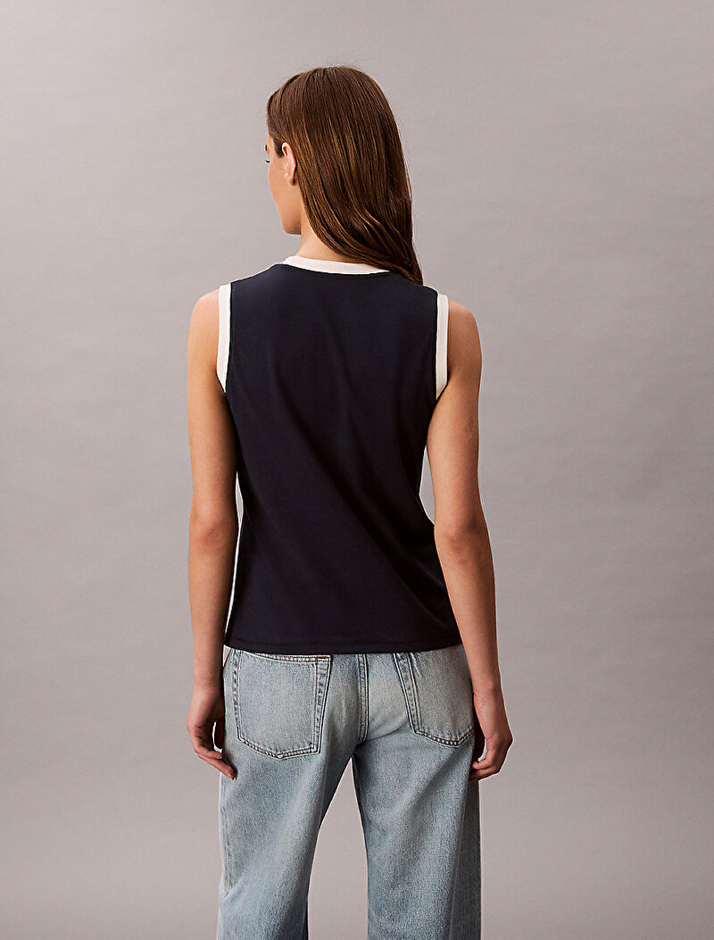 Calvin Klein Lacivert Renkli Kadın Ck Logo Muscle T-shirt