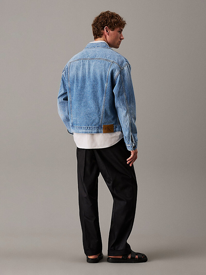 Calvin Klein Mavi Renkli Erkek 90s Ck Icon 94 Trucker Denim Ceket