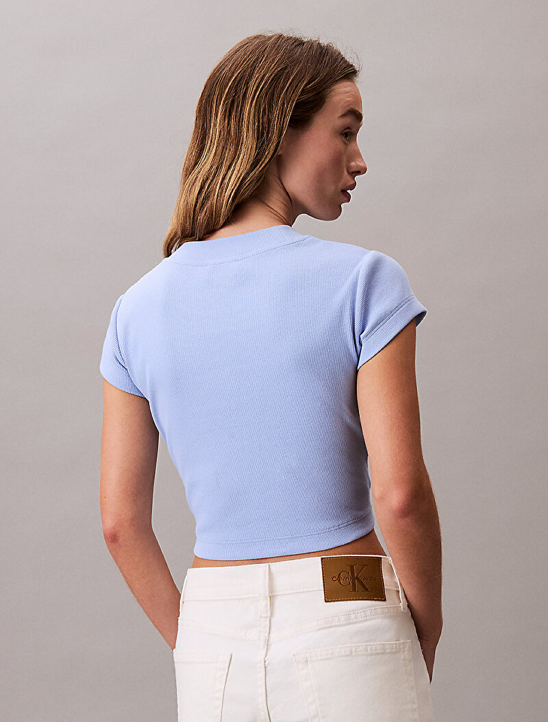 Calvin Klein Mavi Renkli Kadın Monogram Baby T-shirt
