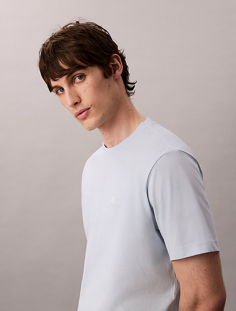 Calvin Klein Mavi Renkli Erkek Easy Monogram T-shirt
