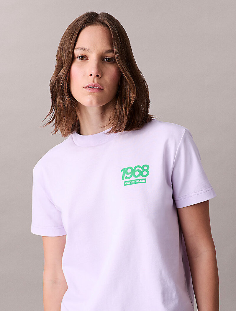 Calvin Klein Mor Renkli Kadın Classic Logo T-shirt
