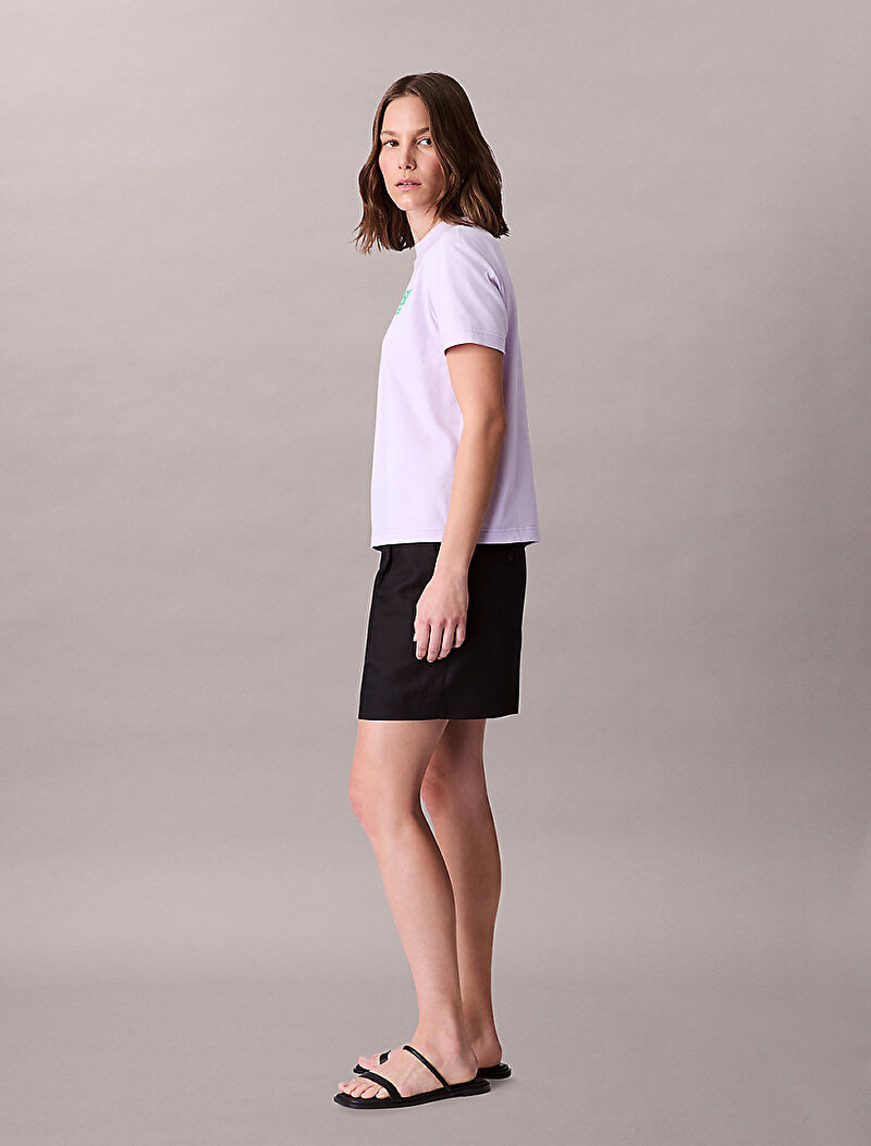 Calvin Klein Mor Renkli Kadın Classic Logo T-shirt