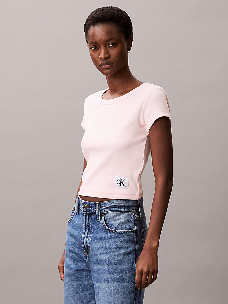 Kadın Woven Label T-shirt