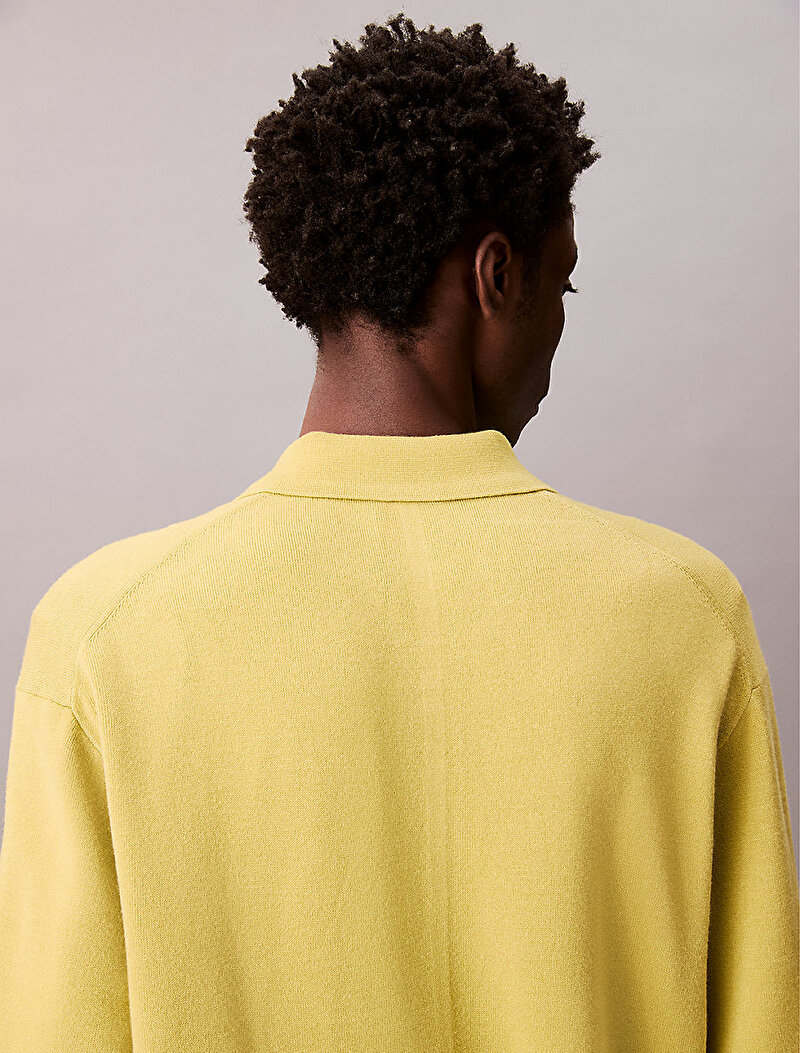 Calvin Klein Sarı Renkli Erkek Snowy Tech Knit Polo T-shirt