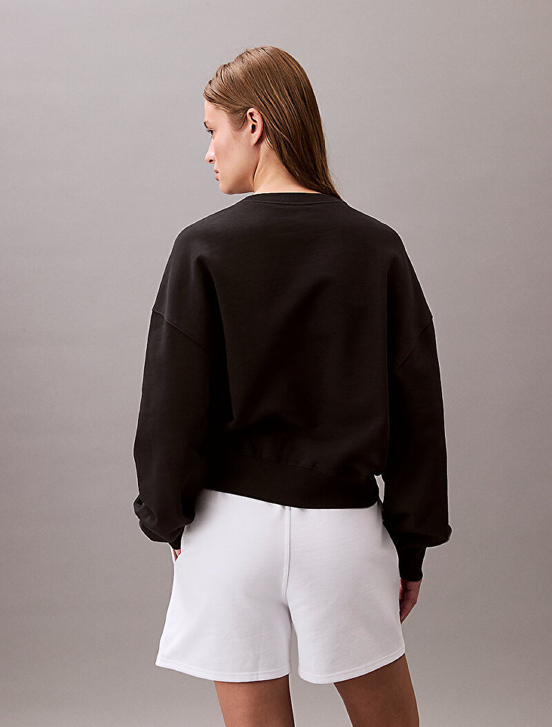 Calvin Klein Siyah Renkli Kadın Logo Emroidery French Terry Sweatshirt