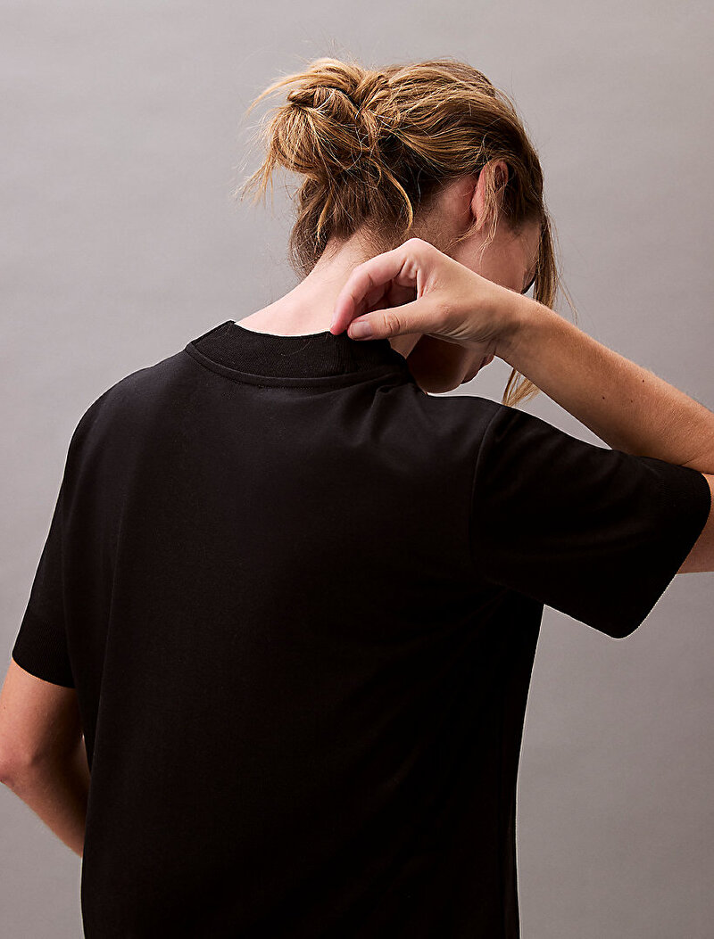 Calvin Klein Siyah Renkli Kadın Silk Touch Fine T-shirt