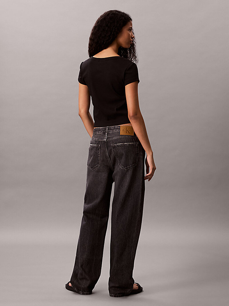 Calvin Klein Siyah Renkli Kadın Woven Label Baby T-shirt