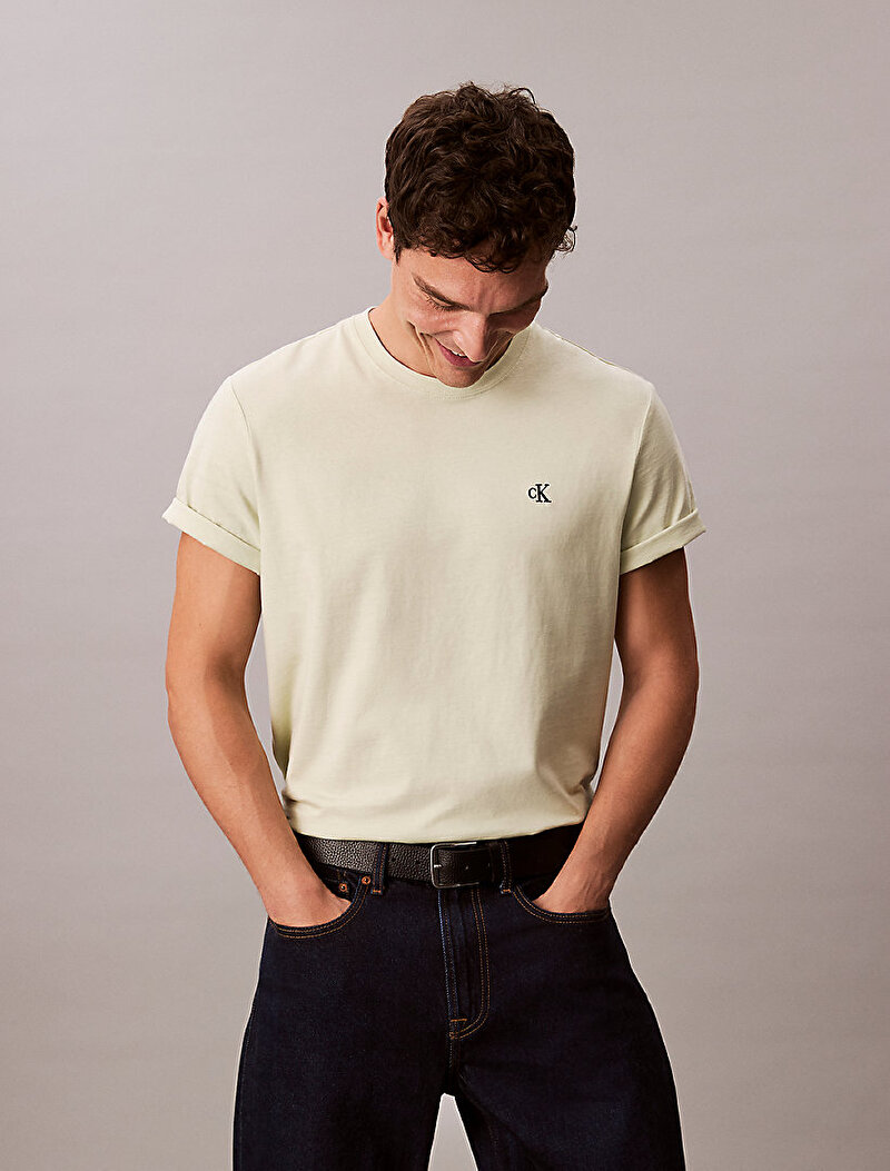 Calvin Klein Yeşil Renkli Erkek Easy Monogram T-shirt