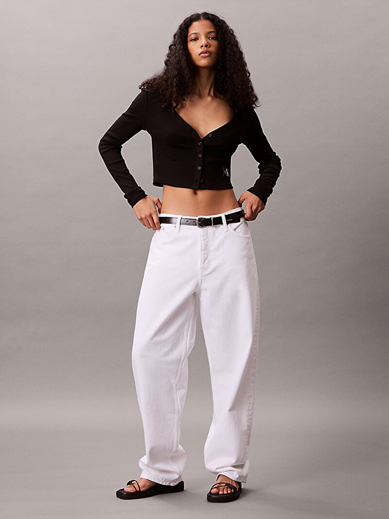 Calvin Klein Siyah Renkli Kadın Woven Label Hırka