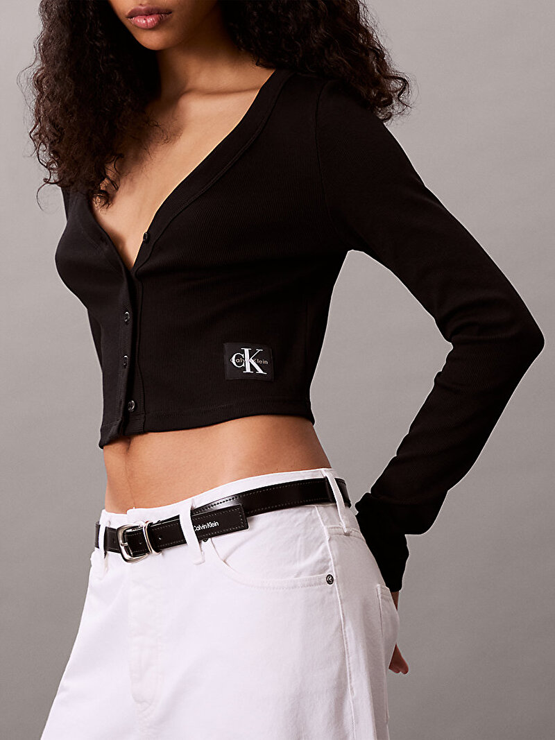 Calvin Klein Siyah Renkli Kadın Woven Label Hırka