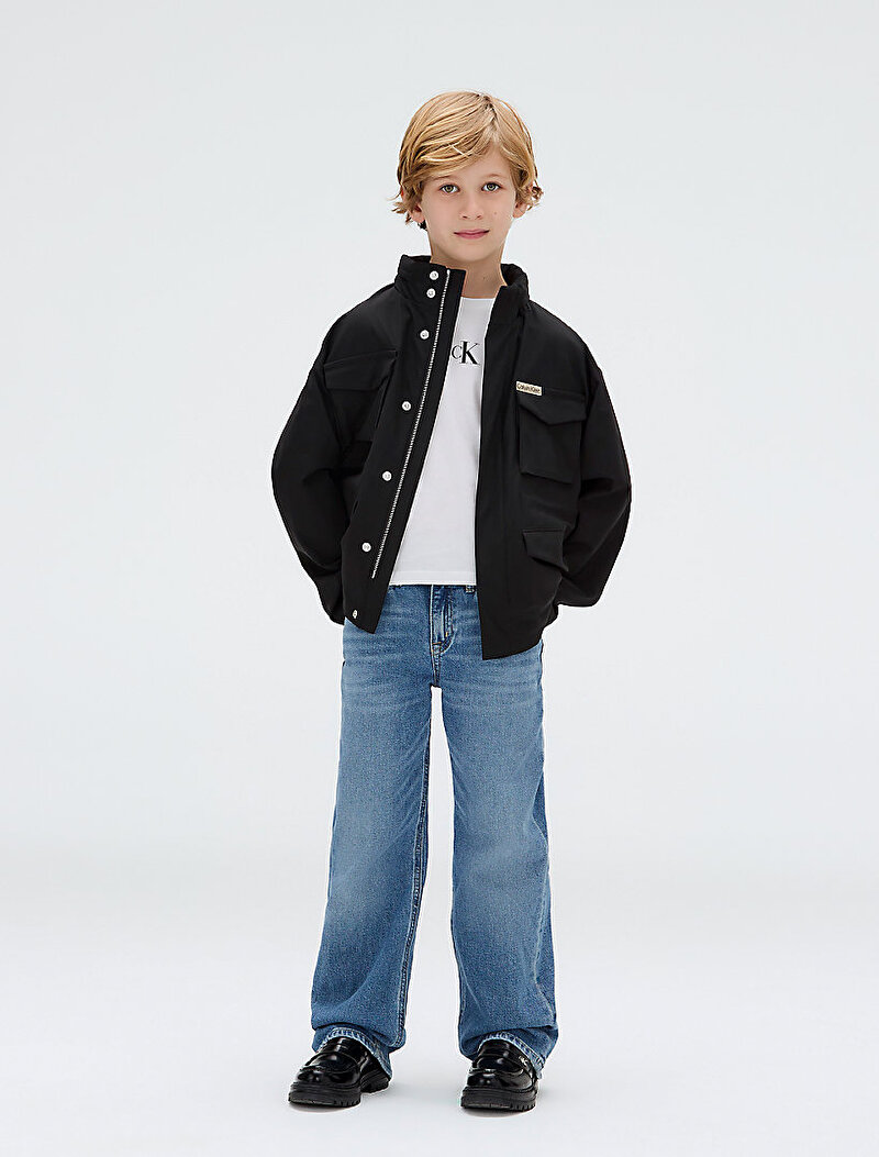 Calvin Klein Siyah Renkli Erkek Çocuk Dry Knit Field Ceket